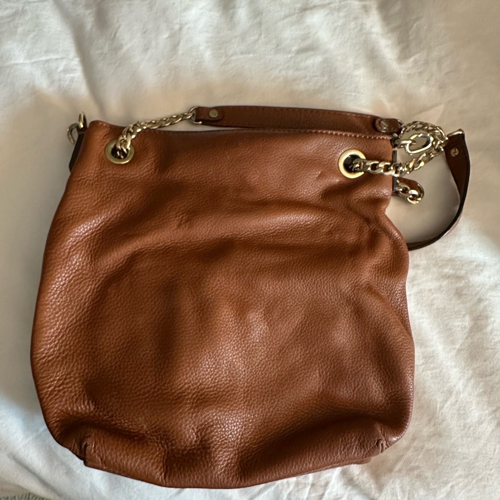 Michael Kors Tan Leather Bag with Gold Chain